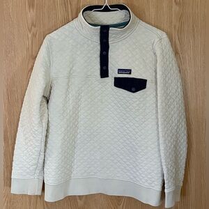 Patagonia Cream Quilt Snap-T Pullover with Black Trim